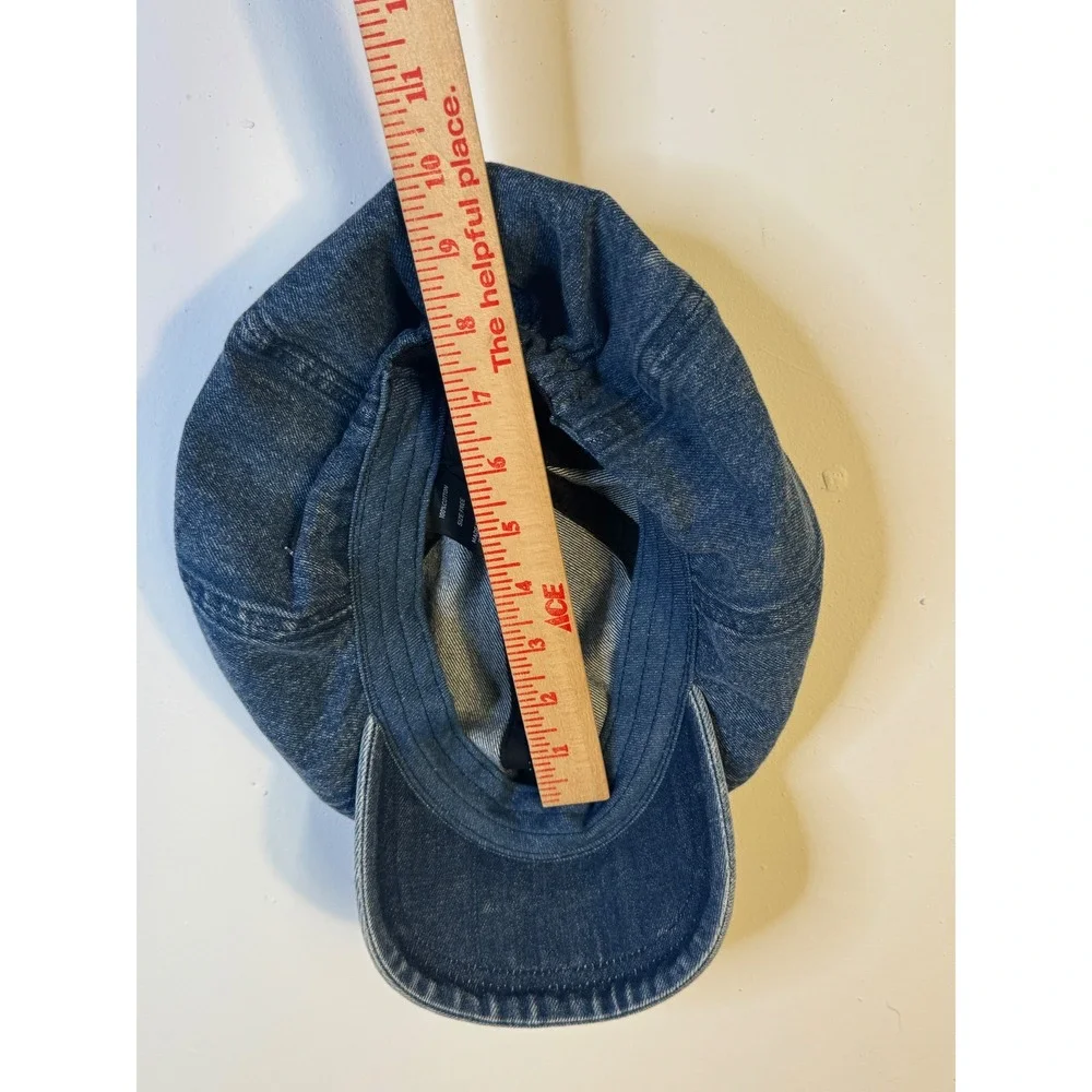Cara Park Blue Denim Newsboy Cap Baker Boy Hat Acid Wash Cotton One Size